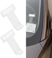 Porte-cartes Auto Adhésif - 2 Clips Pour Tickets De Parking Ou Notes, Fixation Facile Sans Vis