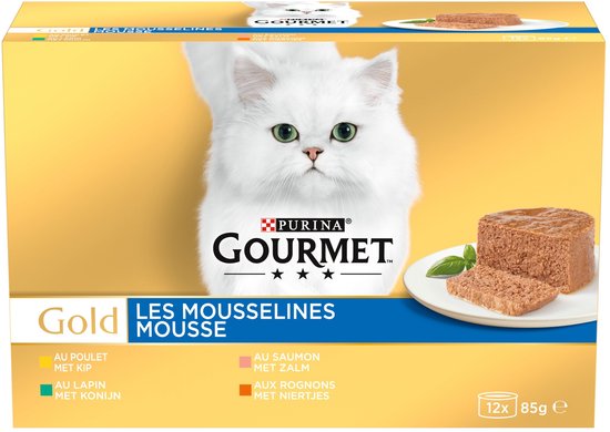 Gourmet Gold Fijne Mousse - Kip - Kattenvoer - 12 x 85 g