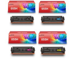 INKFIND 055H tonercartridge multipack van 4 stuks (Zwart+Cyaan+Magenta+Geel) compatibel met Canon055H Canon cartridge 055H toner… - 4-pack BK/C/M/Y