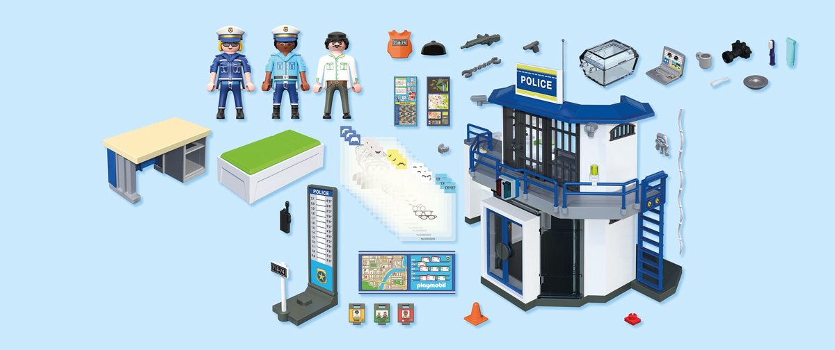 PLAYMOBIL Action Heroes: Politiebureau met Onderzoekskamer - 71874 — afbeelding 11