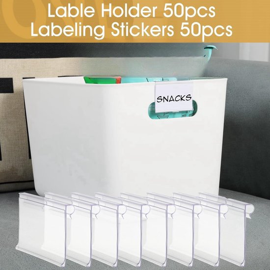 Iyowei 36 stuks heldere plastic labelhouders, 10 cm x 4 cm, PVC-materiaal, transparant, displayhouder voor prijsweergave in supermarkten en winkels