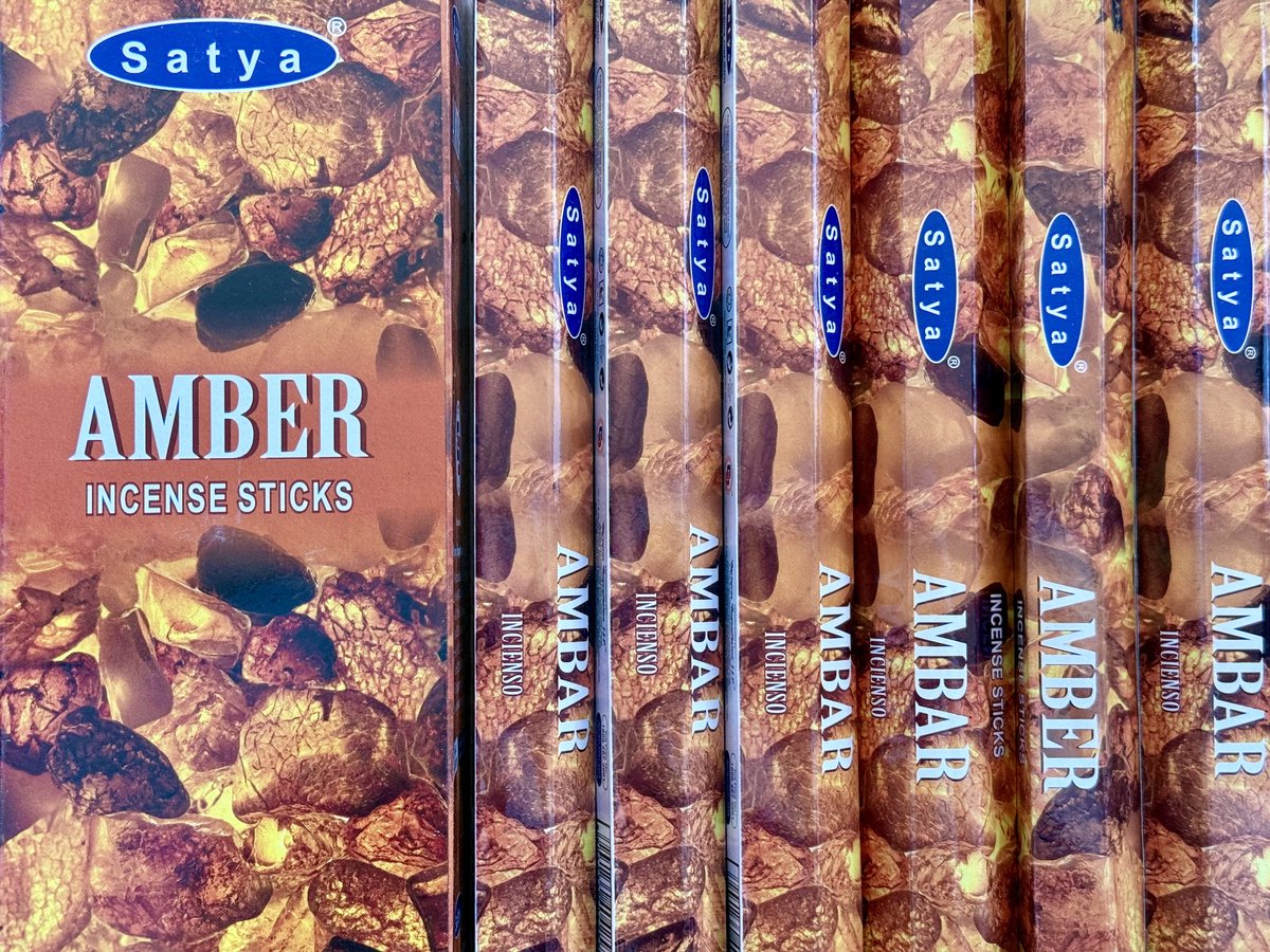 Satya wierook satya amber 20 incense sticks x 6 packets zwart