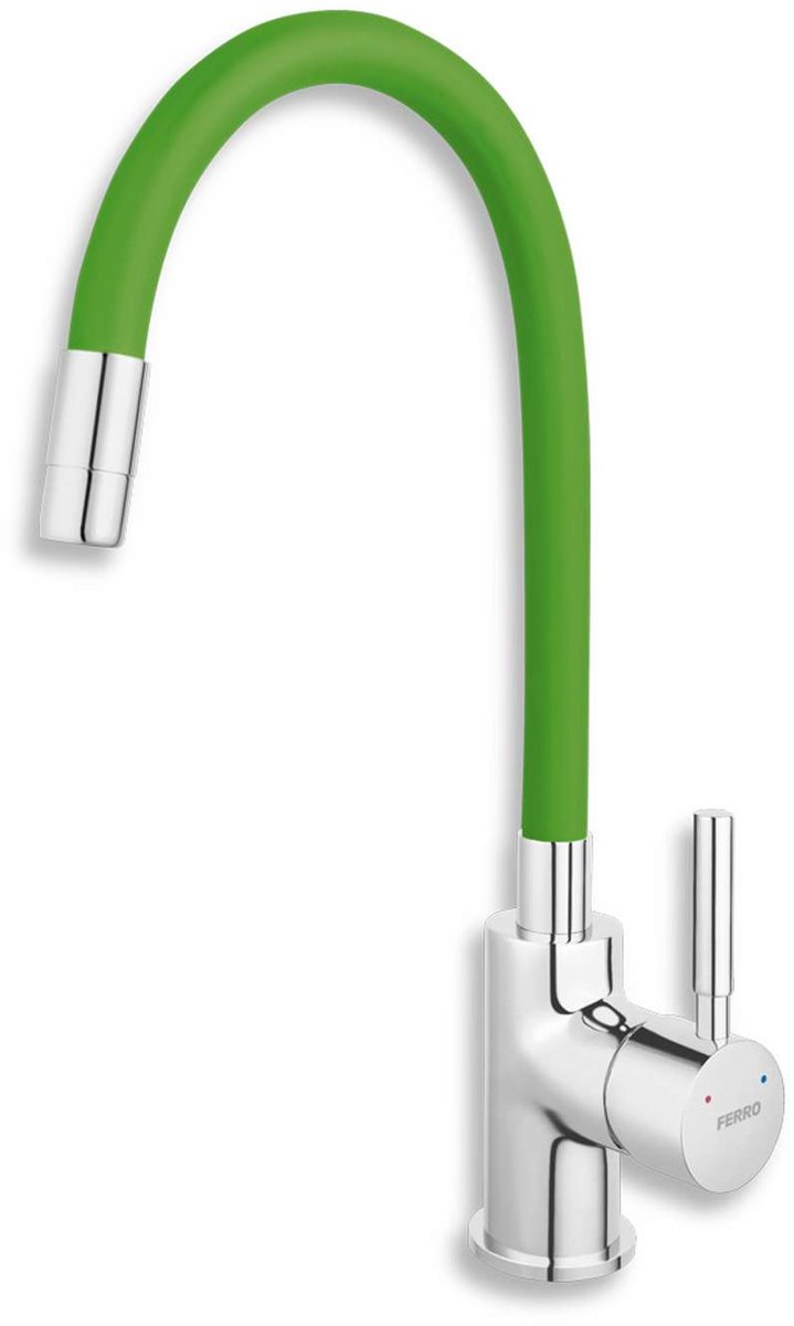 Novaservis Ferro - Keukenkraan met flexibele arm, groen/chroom 70710,0Z