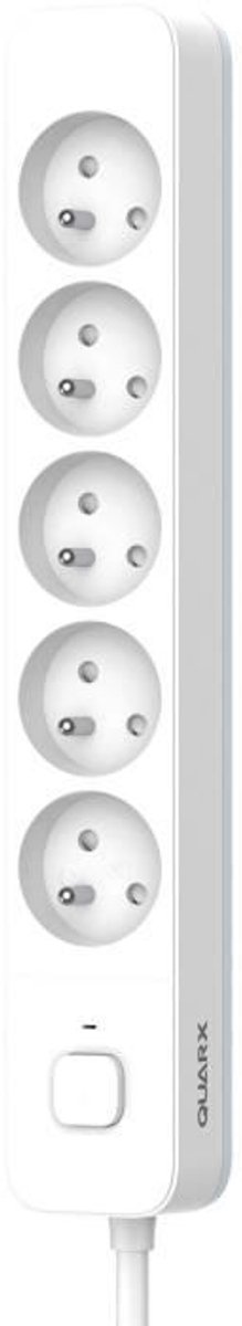 Stekkerdoos - QUARX - 5 stopcontacten - Met 3m kabel, kinderbeveiliging