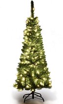 COSTWAY Kunstkerstboom van 135 cm, met verlichting en sneeuw