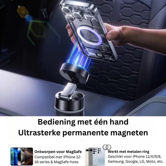 ᐅ • Magnetische Telefoonhouder 360 graden - Baseus - Dashboard montage ᐅ • Magnetische Telefoonhouder 360 graden - Baseus - Dashboard montage