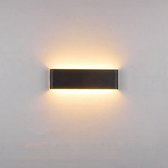 Rechthoekige wandlamp voor binnen - LED-wandlamp voor thuis - Wandlamp voor slaapkamer - Lamp voor woonkamer, wandlamp - Geschikt voor gang in slaapkamerinterieur, moderne mini-badkamerlamp - Leeslamp boven en onder naast het bed - Zwart - 3000K