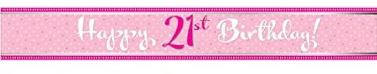 Streetbanner "21 jaar' - 2.7m - multi-kleur