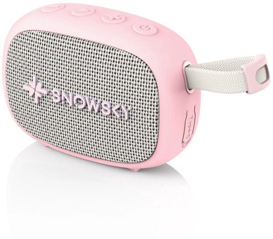 Bluetooth speaker Snowsky Anywhere roze, compact, waterbestendig, lange batterij, draagbaar, IPX6, outdoor