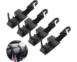 4stuks - Autohoofdsteunhaken - Autostoelhaken Geschikt Voor hoofdsteun - Haak Geschikt Voor autostoel - Hoofdsteun Haakjes - Tassenhanger - Handtas Hanger - Zwart - Hoofdsteun Autohaken