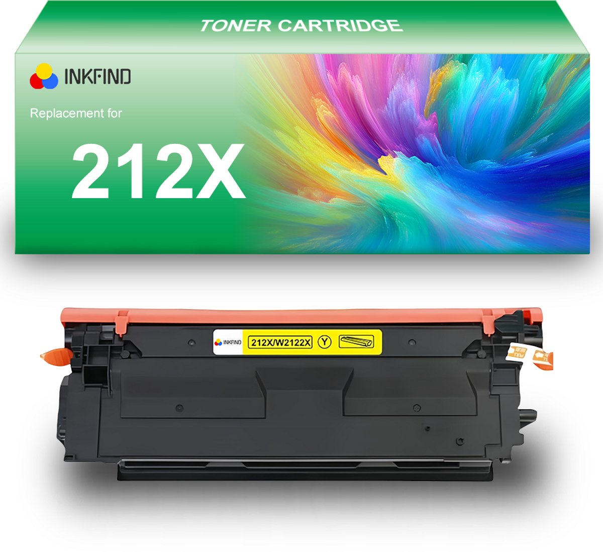INKFIND 212X (W2122X) Geel tonercartridge compatibel met HP 212X (W2122X) Geel toner cartridge - 1-pack Geel