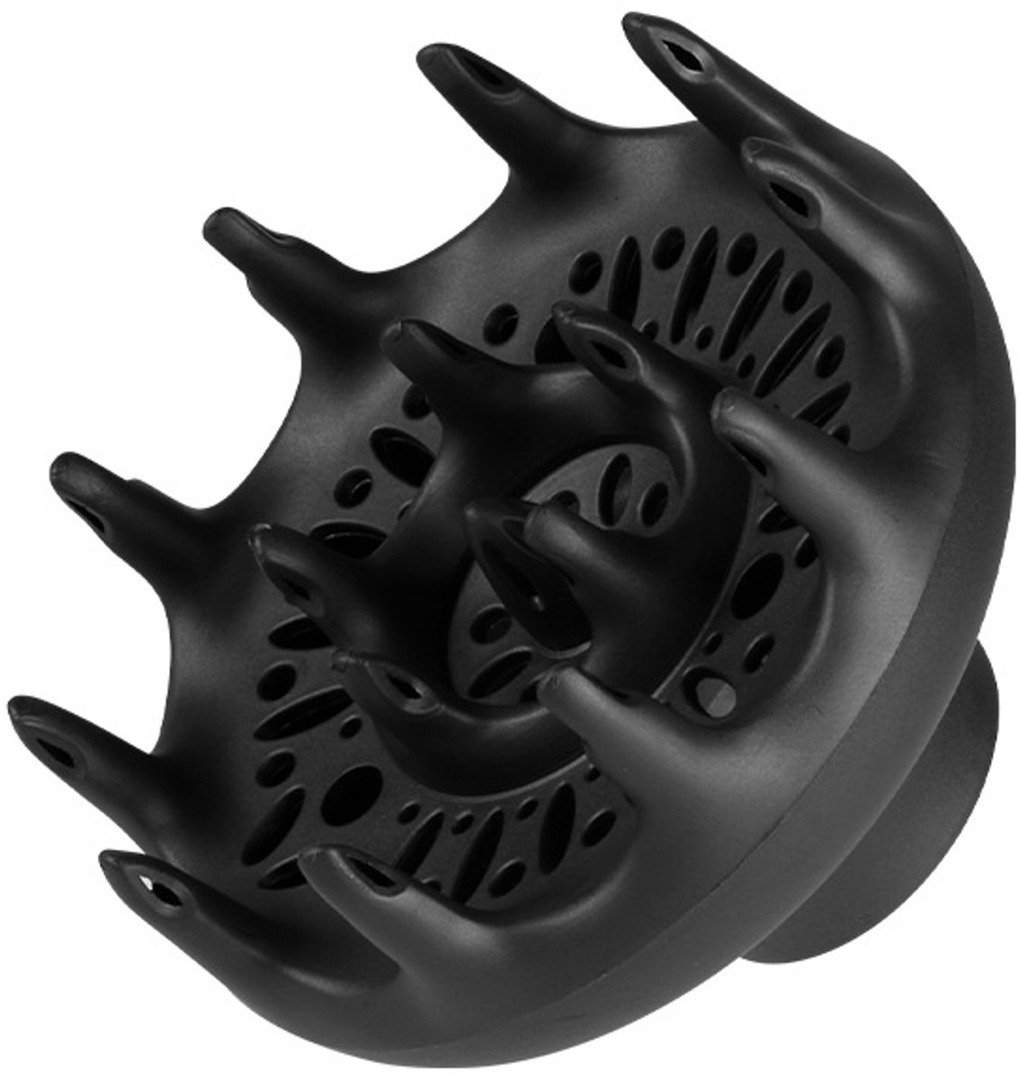 Zwarte orchidee haar diffuser, föhn voor föhns met een mondstuk met een diameter van 1,8-1,8 inch, geschikt voor krullend en golvend haar - zachtheid en controle. Uitgeblazen haar is zachter en pluiziger.