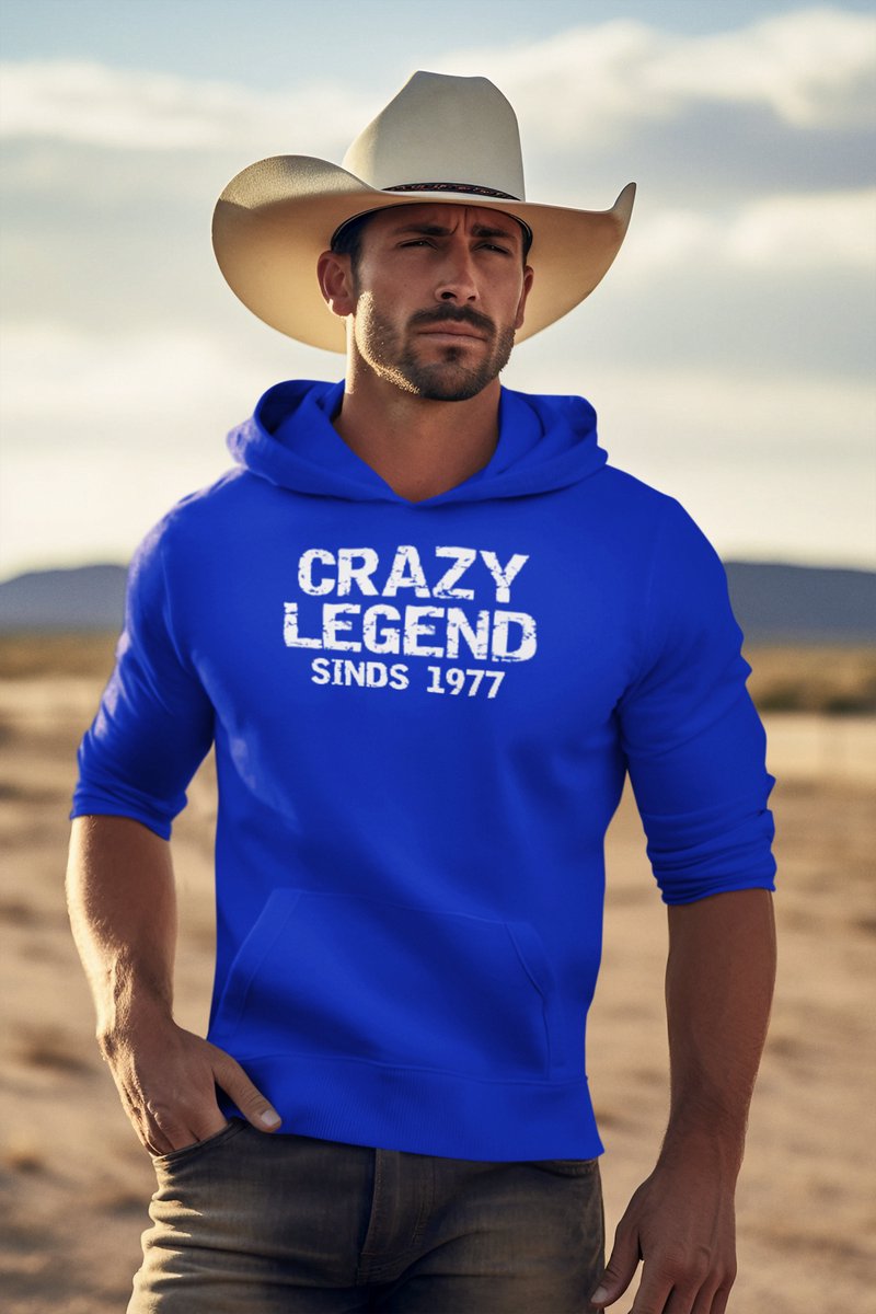 1977 Verjaardagscadeau heren Blauwe Hoodie heren met capuchon Legend Hoodies