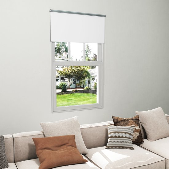Stores à rouleau occultant - Embouts - Résistant aux UV - Isolant thermique - 80 x 160 cm - Wit