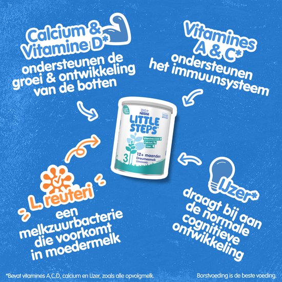 Nestlé Little Steps 3 - Flesvoeding Dreumesmelk standaard - 12+ maanden - 2 x 800g van Nestlé — afbeelding 5