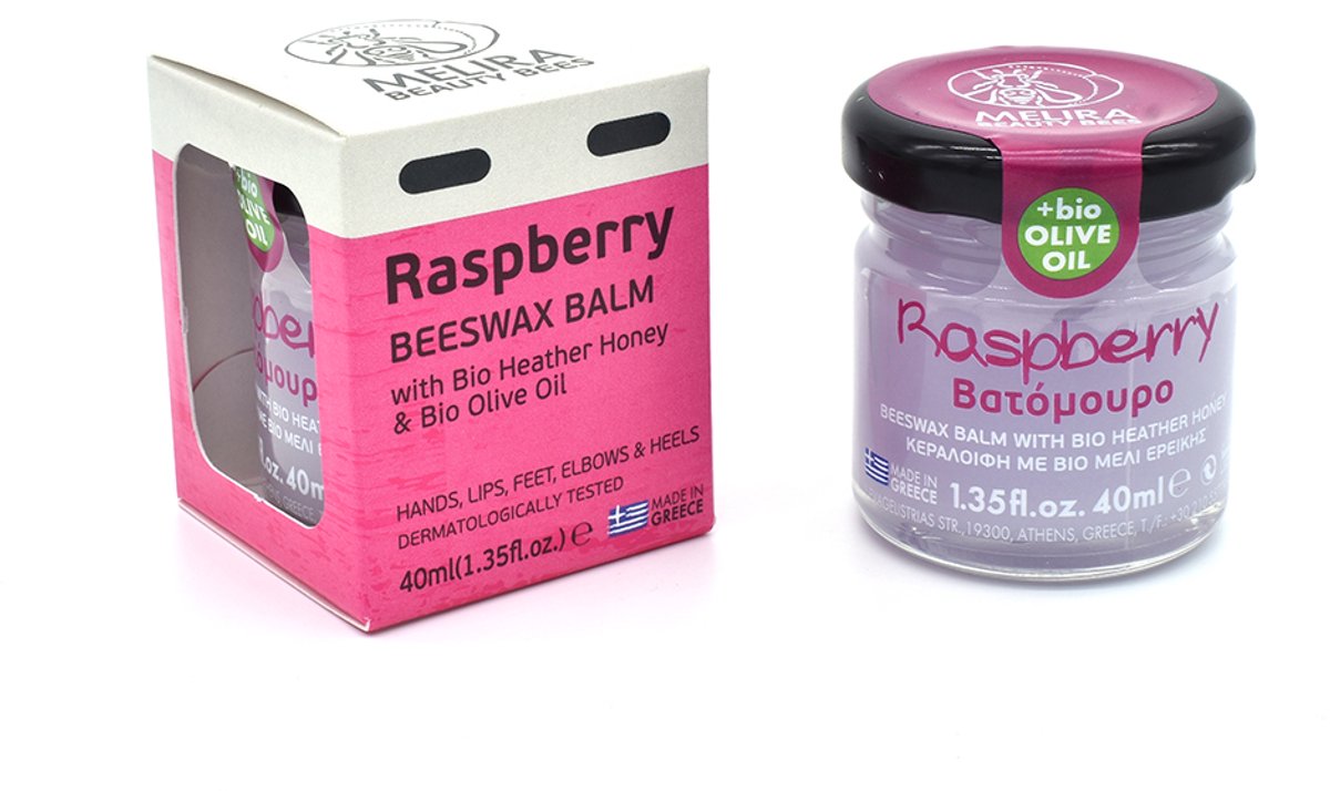 Melira Raspberry - Beeswax Balsem - Met Biologische Heidehoning & Biologische Olijfolie - Dermatologisch Getest