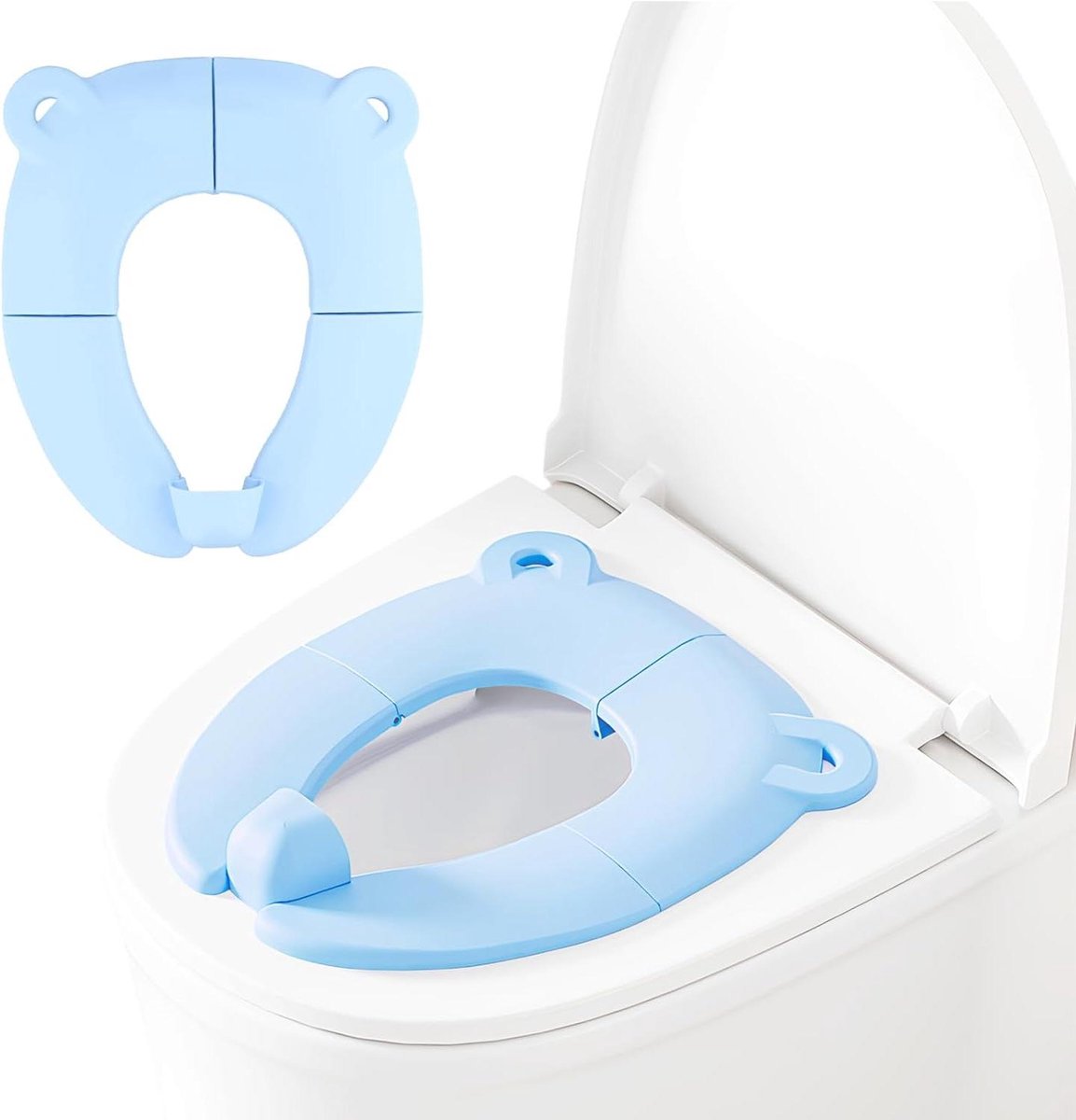 ByShane - Opvouwbare toiletbril voor kinderen met draagtas - Antislip - Jongens en meisjes - Blauw