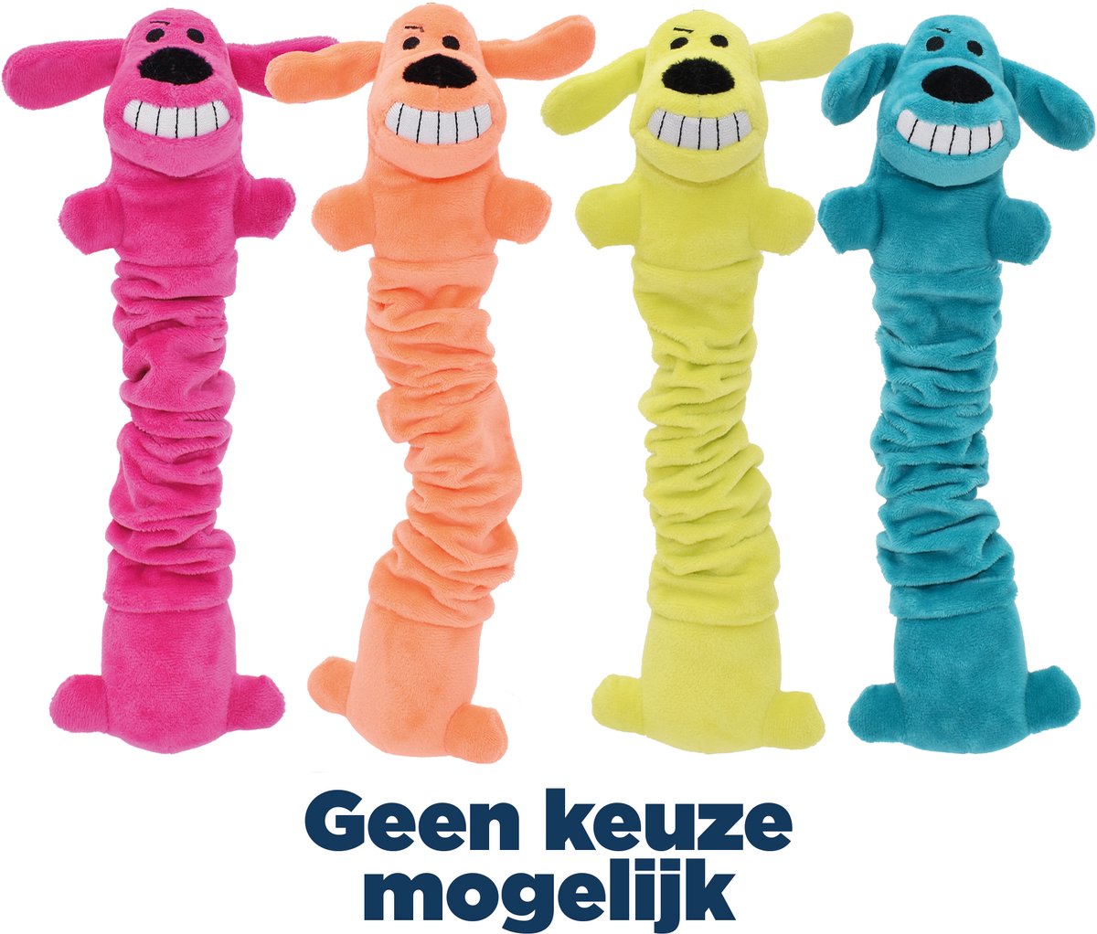 Multipet Loofa Bungee-Scrunchee - Elastisch Hondenspeeltje 30.5 cm - Interactief, Piepend en Knisperend