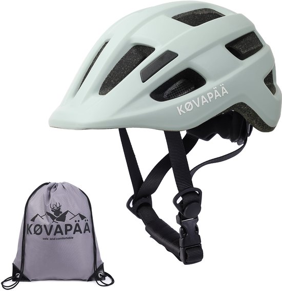 Køvapää® Lappi Fietshelm Kinderen - ijsgrijs - Maat 52-56 cm - 5 jaar tot volwassen -S/M - Fietshelm Jongens - Fietshelm Meisjes - Fietshelm Kind