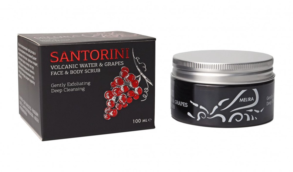 Melira Santorini Volcanic Water & Grapes - Face & Body Scrub - Zacht Exfoliërend & Diep Reinigend