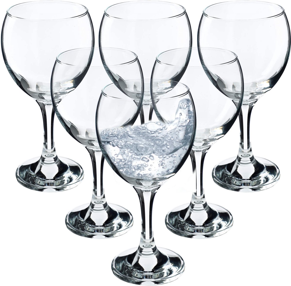 KADAX Wijnglazen, vaatwasmachinebestendige wijnkelk, hoogwaardige en elegante glazenset voor rode en witte wijn, kelkglazen voor het serveren van wijn en champagne (6 x 260 ml, voor water)