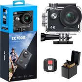 AKASO EK7000 Action Camera 4K – WiFi – Afstandsbediening – Waterdicht 30m – 4× Zoom – Onderwatercamera met Accessoireset – Zwart