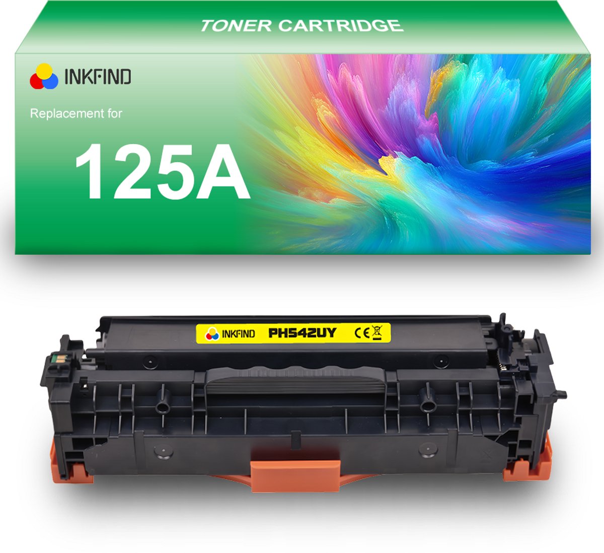 INKFIND 125A (CB542A) / 128A (CE322A) / 131A (CF212A) Geel tonercartridge compatibel met HP 125A (CB542A) Geel en HP 128A (CE322A) Geel en HP 131A (CF212A) Geel en Canon 716 Geel toner cartridge - 1-pack Geel