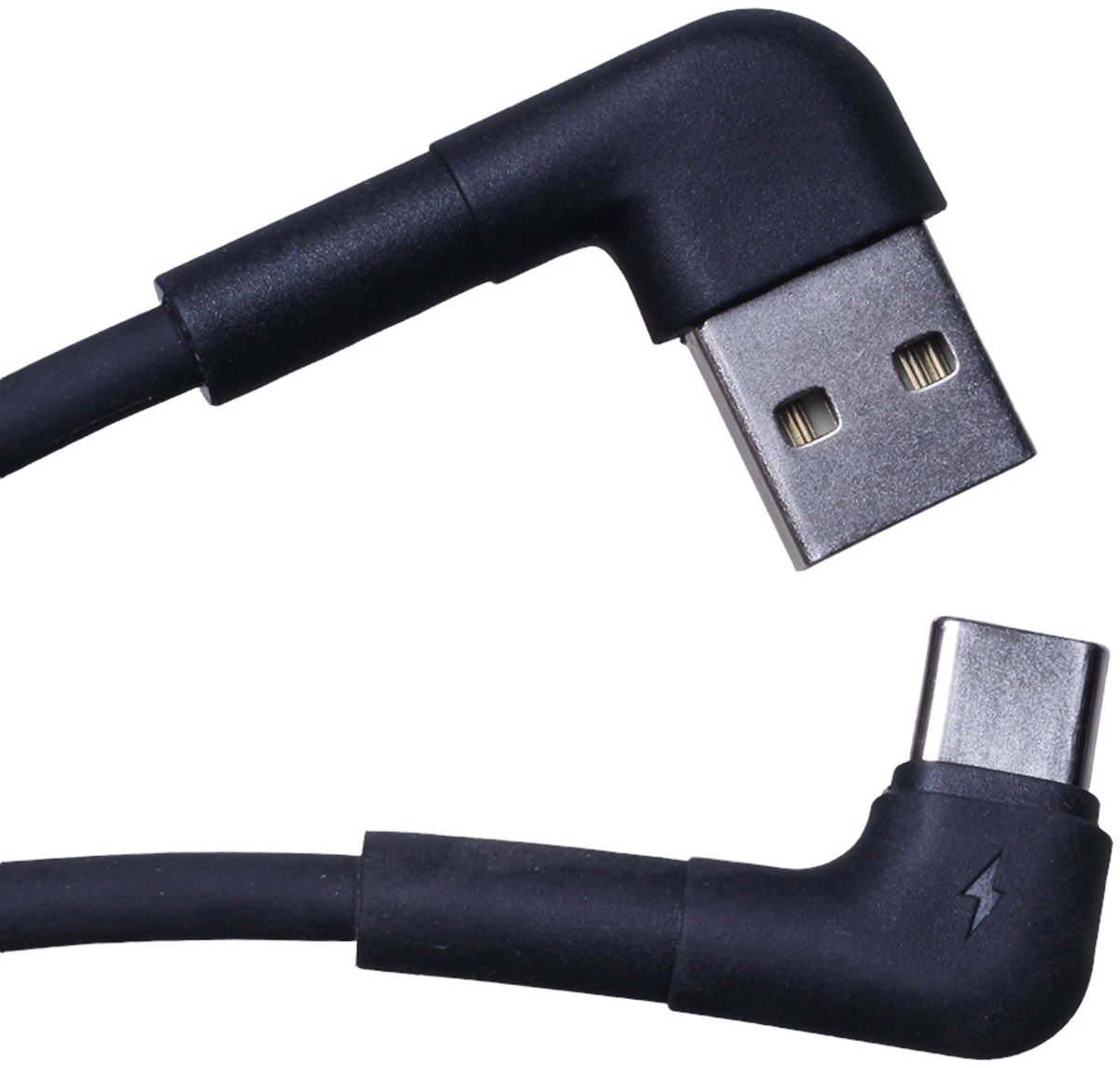 USB naar USB-C kabel 200cm zwart haaks