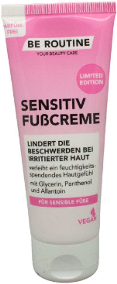 Be Routine Voetcrème Sensitive | 1x 75ml - Met Glycerin, Panthenol en Allantoïne | Limited Edition 2025 - Vegan
