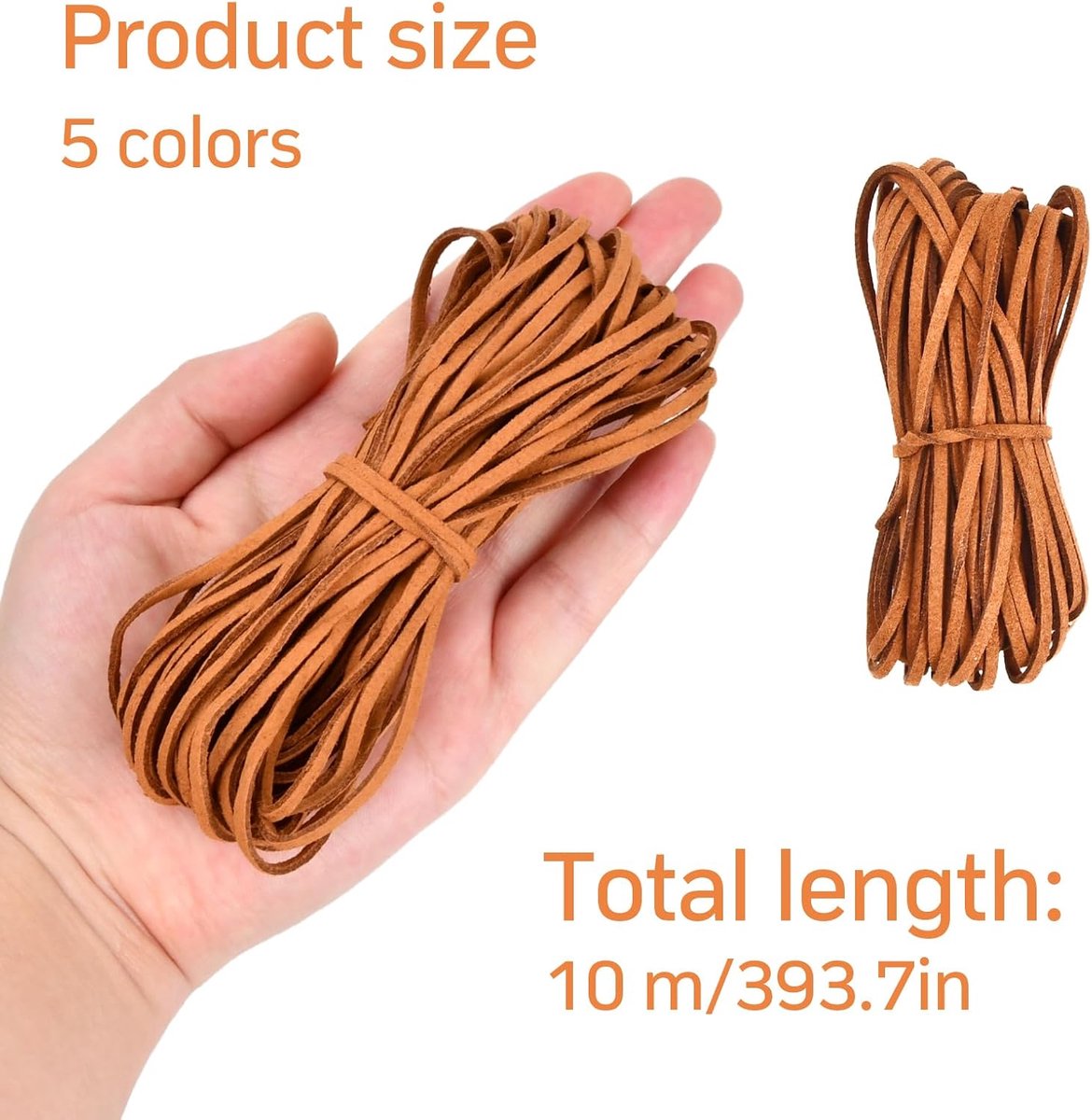 1 rol leren koord, 45 m x 3 mm leren band, faux suède koord, platte lederen banden