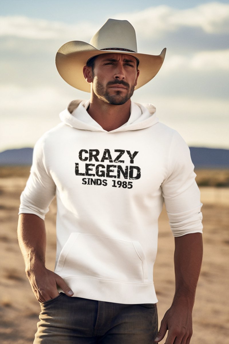 1985 Verjaardagscadeau heren - Witte Hoodie heren met capuchon L - Legend - Hoodies