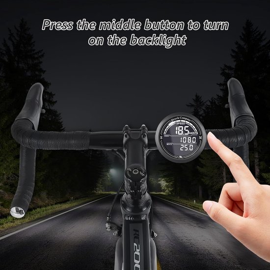 Fietscomputer-kilometerteller fiets-snelheidsmeter fiets-Draadloze fietscomputer - 2,2" LCD-scherm, automatische achtergrondverlichting - Universeel 12 functies, IP67 waterdicht - Fietssnelheidsmeter en kilometerteller, geschikt voor fietsen - Grijs van Fietscomputer. — afbeelding 5