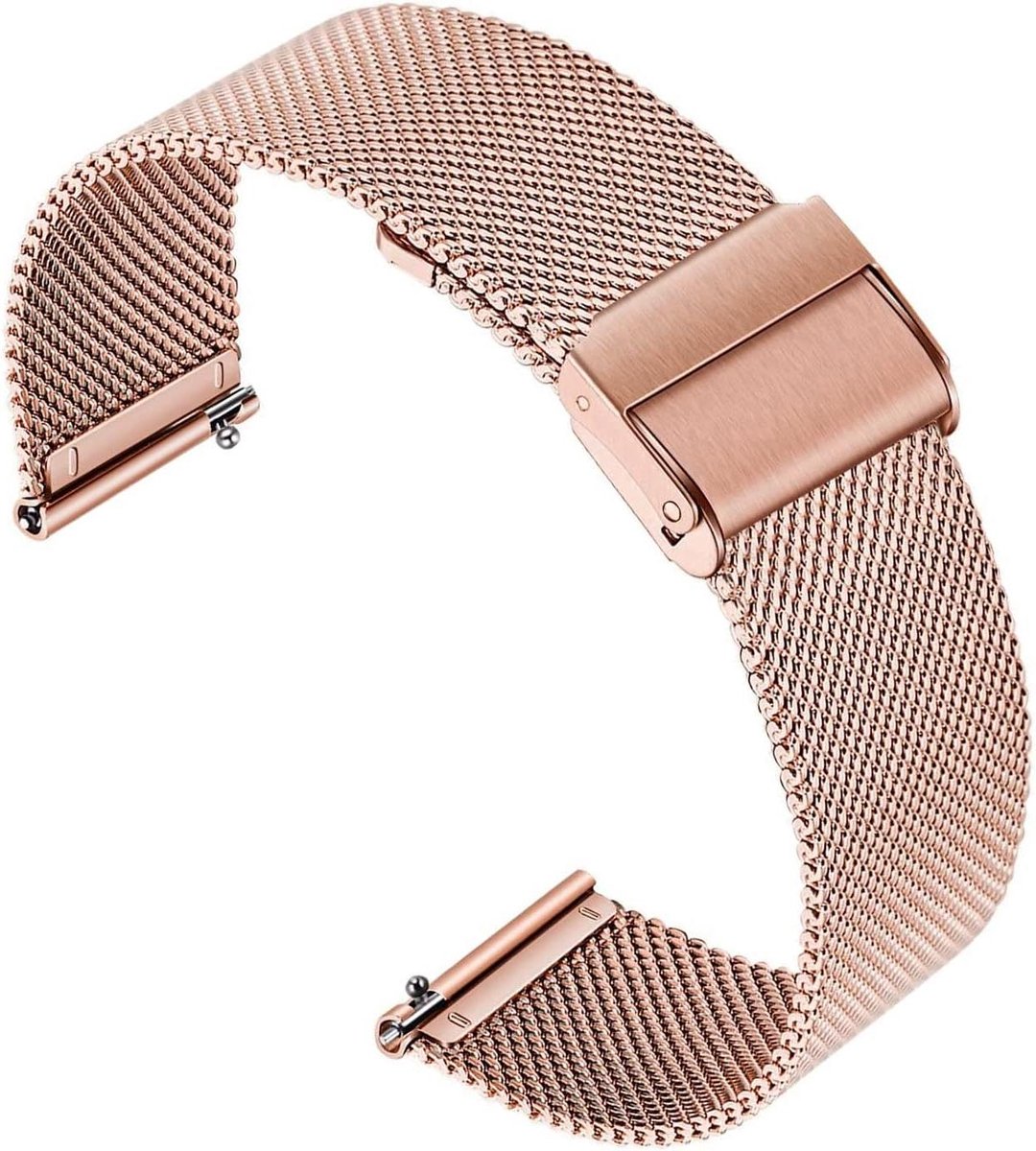 Allecto Premium - Quick Release Metalen Mesh Horlogeband voor Smart Horloges - Universeel - Dubbele Gesp - Seiko Compatibel - Mannen en Vrouwen - Geweven Design - Horlogebandsluiting - Stijlvol - Duurzaam - Comfortabel - 75 karakters.