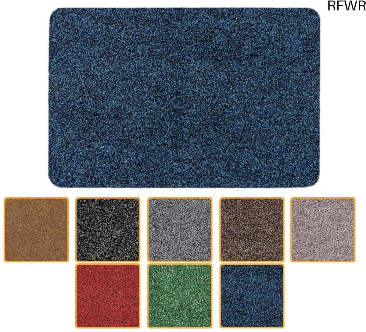 RFWR Duurzame Wasbare Vuilvangmat - Waterdichte Schoonloopmat voor Entrees en Keukens - 40 x 60 cm - Blauw