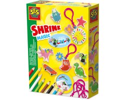 SES Creative - Krimpfolie - Sleutelhangers maken - inclusief kleurpotloden, hangers en lint - knutselpakket - Creatief - Knutselen