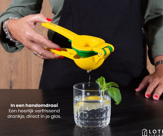 Loti Living Citruspers - Limoenpers - Handmatige Citroenpers - Lemon squeezer - Geel/Groen van Merkloos — afbeelding 3