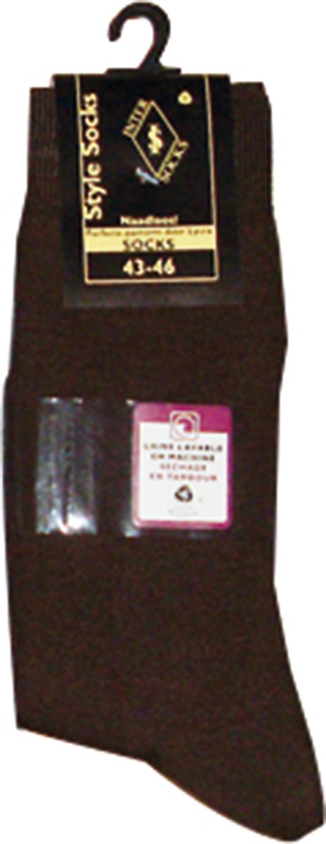Inter Socks Heren sokken wol- 6PAAR- 60% wol- Bruin- 43/46