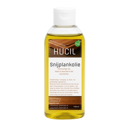 Hucil Snijplank olie - Houtolie - Druivenpit olie - Druivenpitolie - Geschikt voor in de Keuken - Houten Spatel - Lepel - Borrelplank - Keukengerei - 100ml