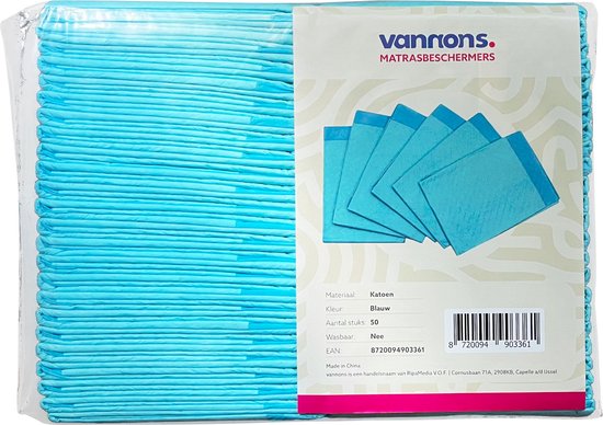 Vannons - Matrasbeschermers - Wegwerp Incontinentie Onderleggers - 50 Stuks