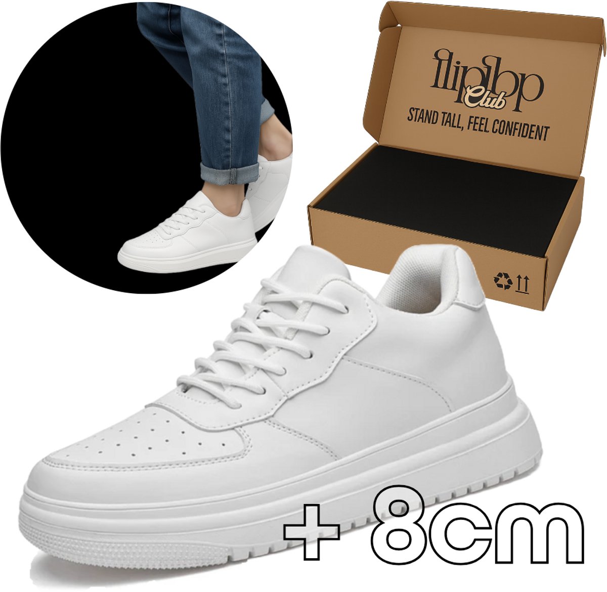 Verhogende Sneakers | +8 cm langer | 37 | Liftschoenen | Langer worden | Hoge casual schoenen | Verhoogde zolen