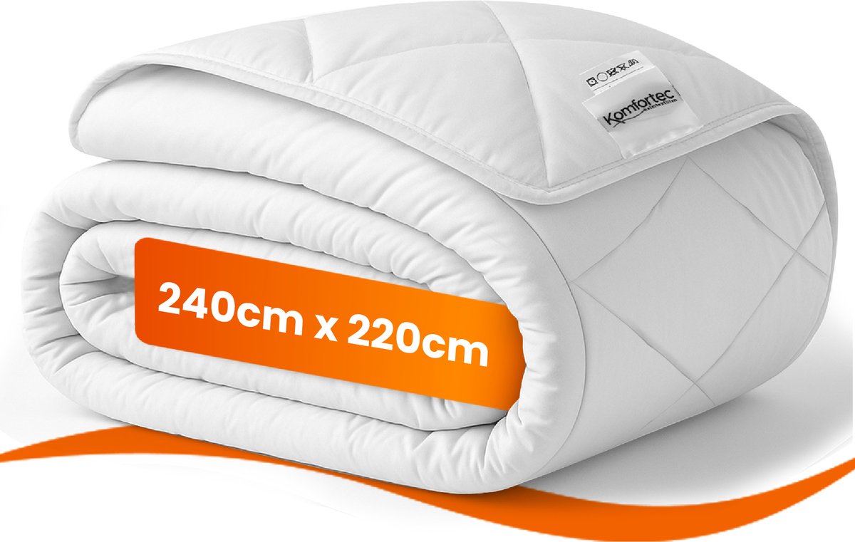 Komfortec Zomerdekbed - Licht 240x220 cm - Hotel Kwaliteit - 30 dagen Proefslapen - Dekbed Geschikt Voor Zomer - Comfort en Ademend - Anti Allergie Dekbed - Licht dekbed voor twee personen - Wit