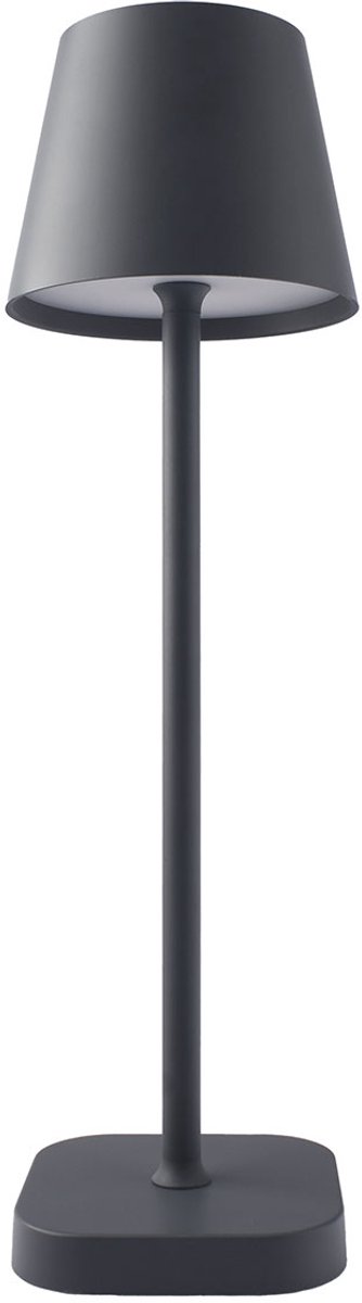 FlinQ Tafellamp Lume - Tafellamp Oplaadbaar - Tafellamp slaapkamer - Oplaadbaar - Dimbaar met geheugenstand - 3 lichtstanden - 38cm - Antraciet