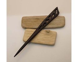 Zwarte sierlijke haarstokje met sierlijke uitgesneden vormen - sier haar stokje - zwarte haarsieraden knot - houten haaropstekers - houten Chinese stokken voor haar - houten Japanse stokken voor haar - knot haarsieraden - knot haarstok - knot haarpin