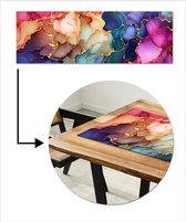Chemin de table 150x50 cm - Set de table vinyle Marbre - Coloré - Couleurs - Abstrait - Décoration de table - Décoration de table - Décoration de Cuisine - Décoration de table