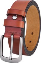 De Lederwaren Ambacht - Hoogwaardige Rundleer Riem - Volledig Leer - Bruin - Lederen Broekriem - Duurzame Riemen Heren - Maat 120