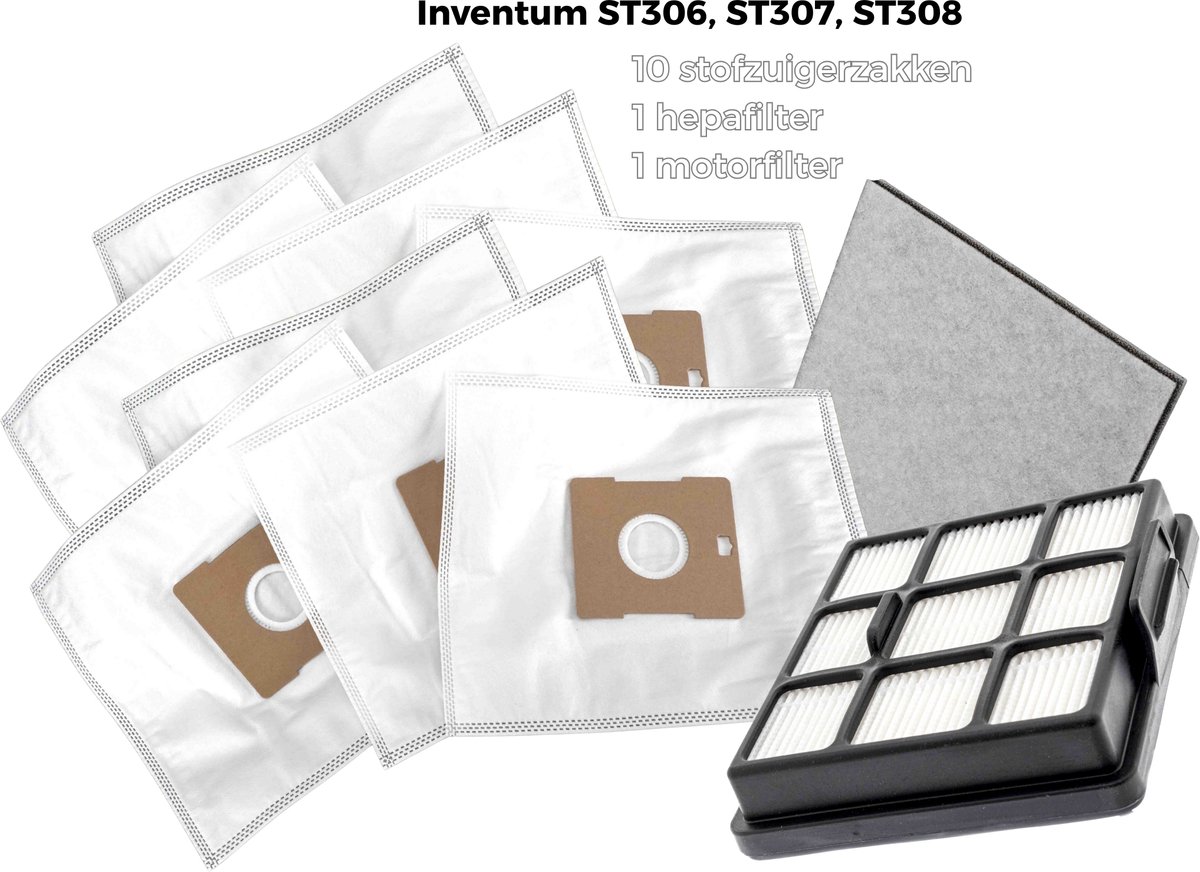 Kleanburg® - Inventum - Onderhoudsset - 10 Stofzuigerzakken - 2 Filters