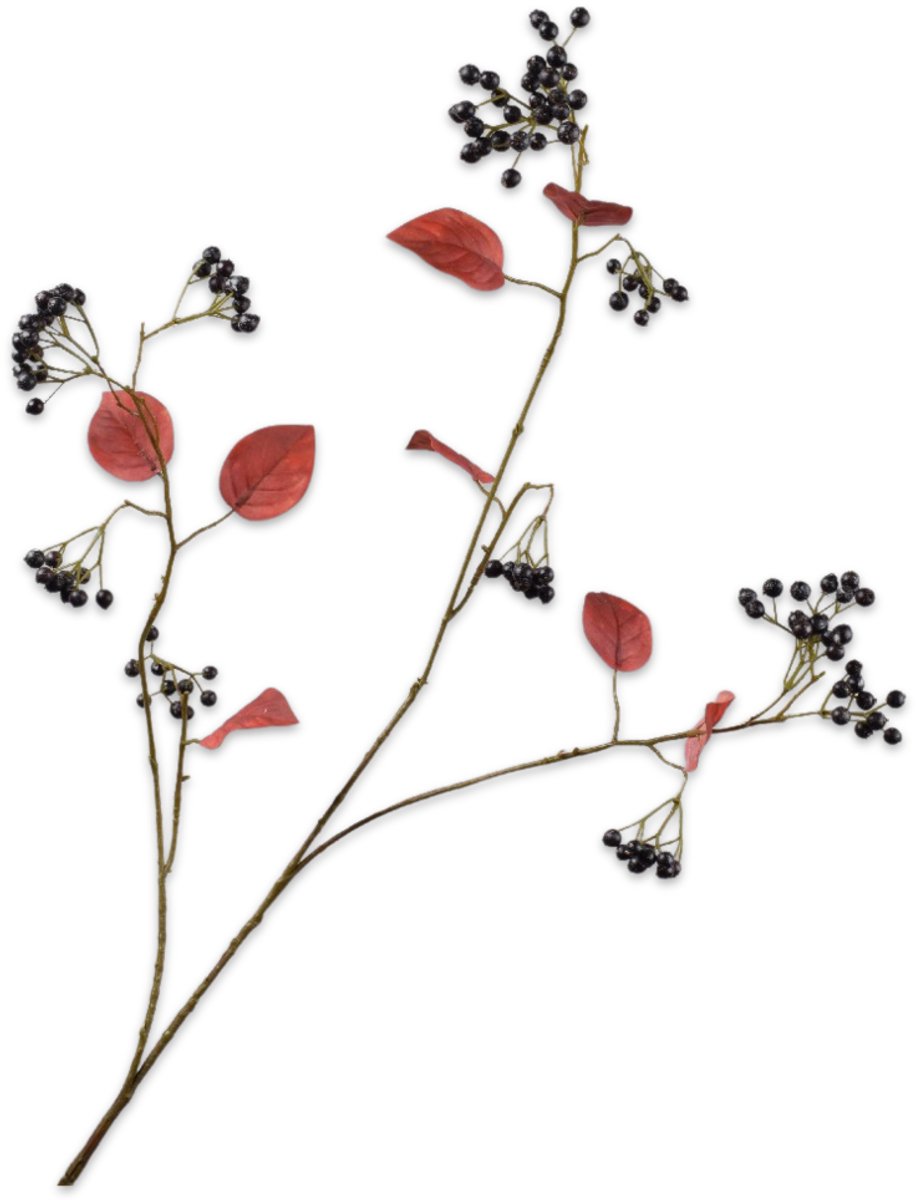 Silk-ka Kunstbloem-Zijden Bloem-Kunsttak Bessentak Bordeaux 94 cm