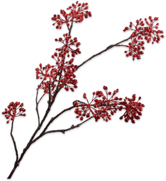 Silk-ka Kunstbloem-Zijden Bloem-Kunsttak Bessentak Rood 108 cm