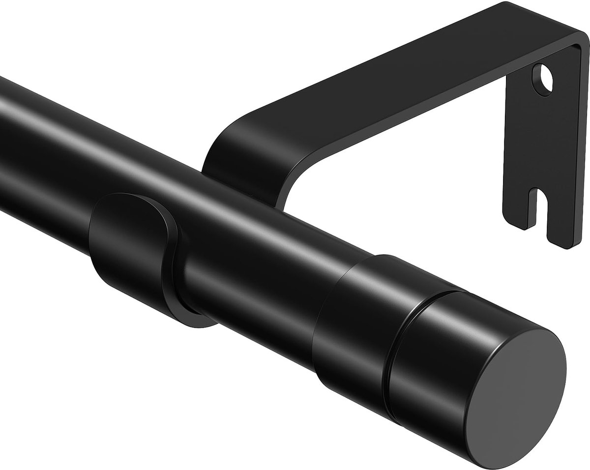 Ibenzoa® Verstelbare metalen gordijnstang voor ramen, 81-361 cm, met stevige houders voor verschillende ruimtes