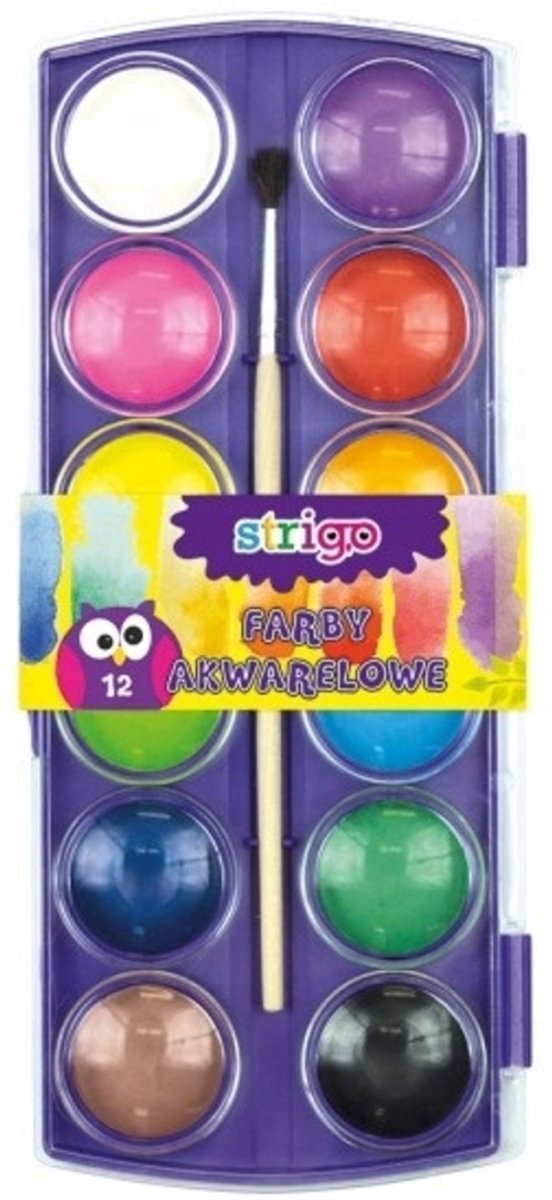 STRIGO Serie - Waterverf - 12 Kleuren - Intense Kleuren - Veilig Gebruik